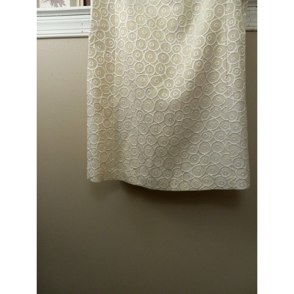 Nine West Ivory/gold Sheath Sleeveless Square Neck Dress W/pockets  Size 10 - Picture 5 of 16